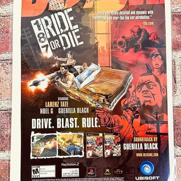 2005 187 Ride or Die Video Game -‎ Original Vtg PRINT AD Wall Art Mini Poster - Picture 1 of 9